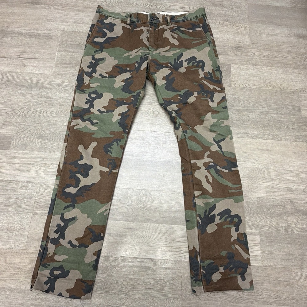 J.Crew 484 Slim Camo Chino Pants Men's 34x32 Woodland Camouflage Cotton - Picture 2 of 13